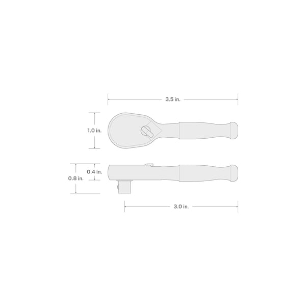 Tekton 3/8 Inch Drive x 3 Inch Small Body Stubby Ratchet - SRH01503