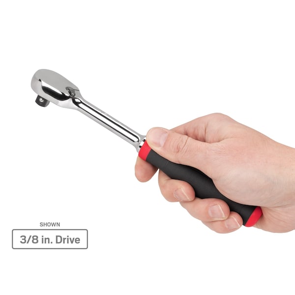 Tekton 1/4, 3/8, 1/2 Inch Drive Comfort Grip Ratchet Set, 3-Piece (6, 8, 10-1/2 in.) - SRH91002