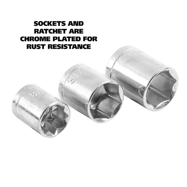 Great Neck 1/4 and 3/8 in. drive Metric and SAE Ratchet and Socket Set - 74213