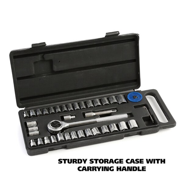 Great Neck 1/4 and 3/8 in. drive Metric and SAE Ratchet and Socket Set - 74213
