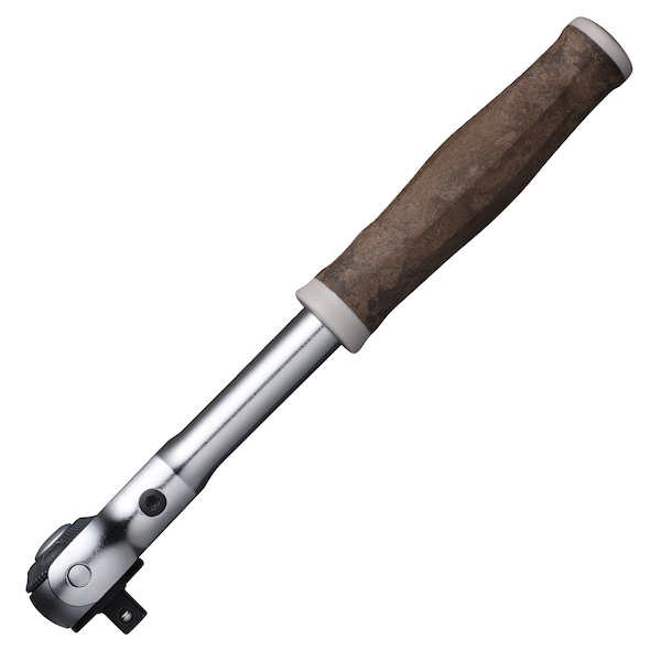 Vessel 1/4" Drive WOOD-COMPO Swivel Ratchet Handle No.HRH2, Natural - HRH2SW