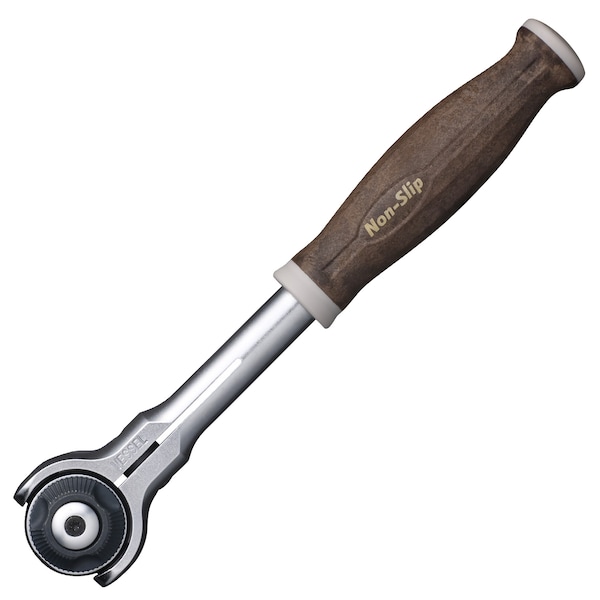 Vessel 1/4" Drive WOOD-COMPO Swivel Ratchet Handle No.HRH2, Natural - HRH2SW