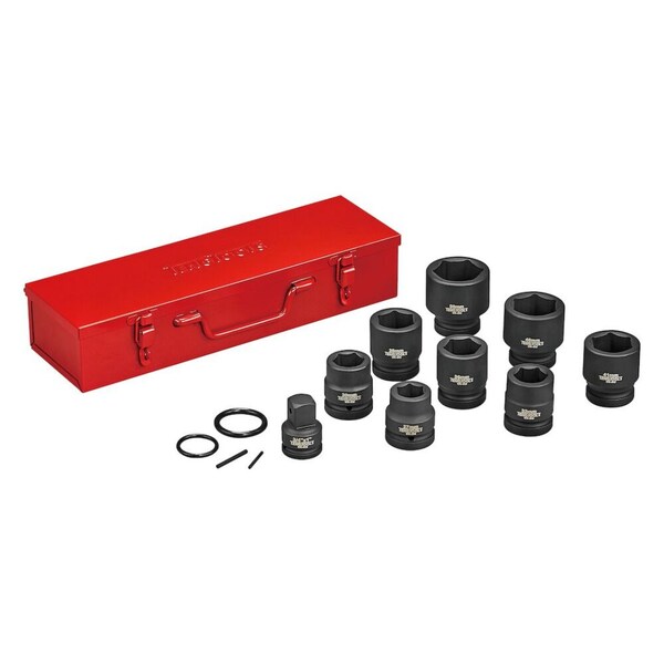 Teng Tools 13 Piece 1 Inch Drive Metric Shallow Impact Socket Set 27 To 50mm - 9113