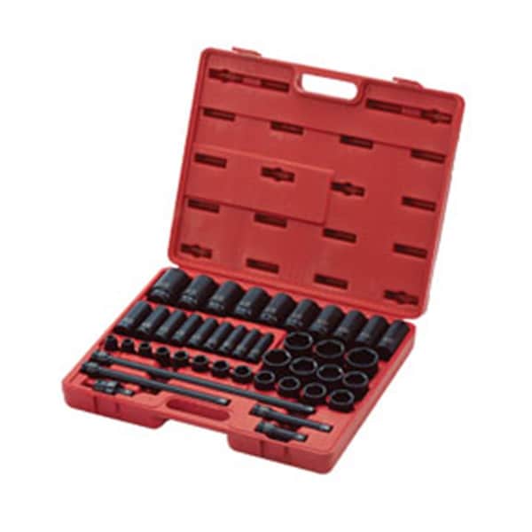 Gourmetgalley 0.5 in. Drive SAE Impact Socket Master Set, Red - 43 Piece - GO96122