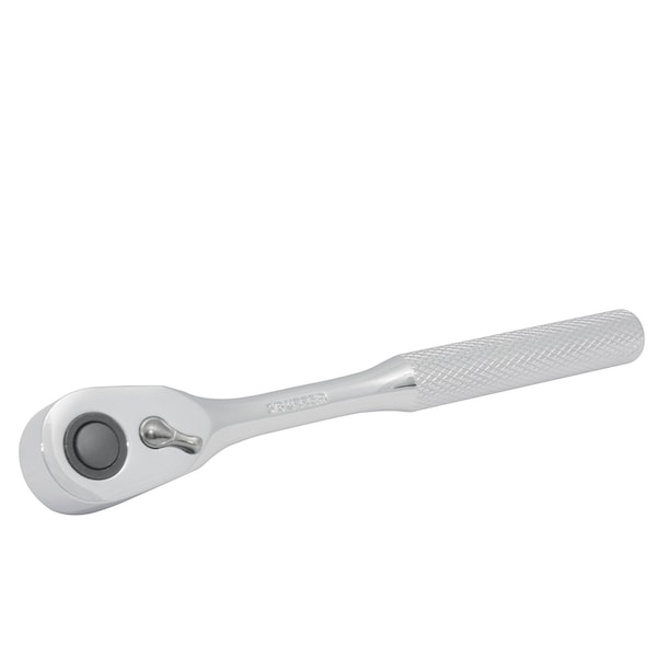 Urrea 3/8" Drive 48 Geared Teeth Pear Head Style Hand Ratchet, 7" L, Chrome Plated Finish - 5249