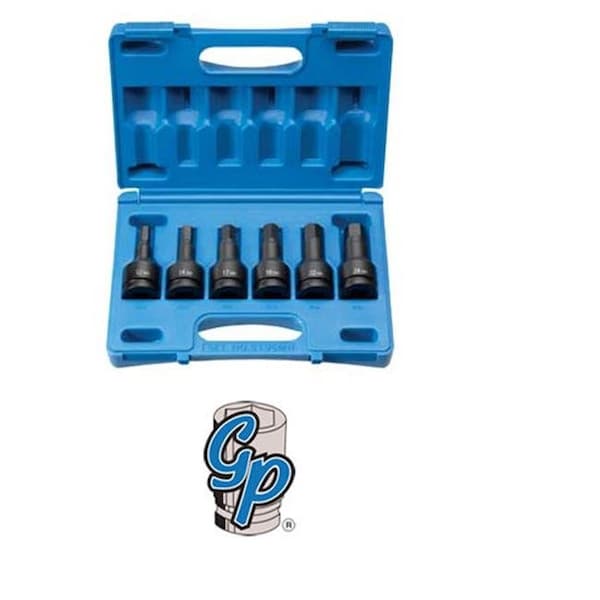 Grey Pneumatic Grey Pneumatic GY8196MH 3/4" Drive 6 Pieces Hex Driver Metric Set - GY8196MH