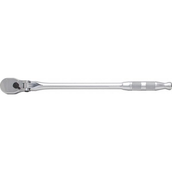 Proto 3/8" Drive 90 Geared Teeth Pear Head Style Hand Ratchet, 12-11/16" L, Full Polish Finish - J5250HTCF