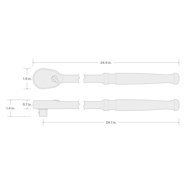 Tekton 1/2 Inch Drive x 24 Inch Extra-Long Ratchet - SRH01224
