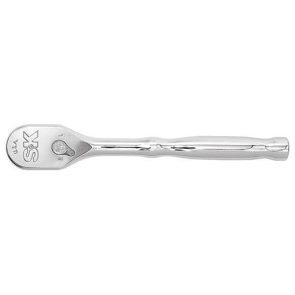 Sk Professional Tools 1/2" Drive 90 Geared Teeth Pear Head Style Hand Ratchet, 10" L, Chrome Finish - 80220G