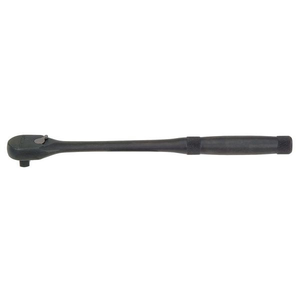 Proto 3/8" Drive 45 Geared Teeth Pear Head Style Hand Ratchet, 11" L, Black Oxide Finish - J5250XLBL