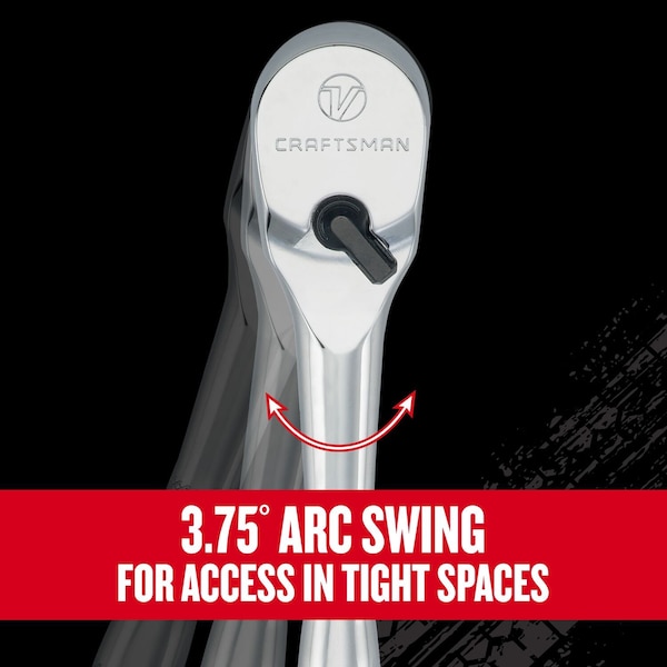 Craftsman 1/2-in Drive 96 Geared Teeth V-Series(TM) 1/2" Drive Ratchet, Polished chrome - CMMT86331V