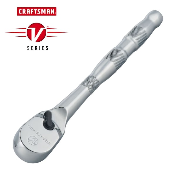 Craftsman 1/2-in Drive 96 Geared Teeth V-Series(TM) 1/2" Drive Ratchet, Polished chrome - CMMT86331V