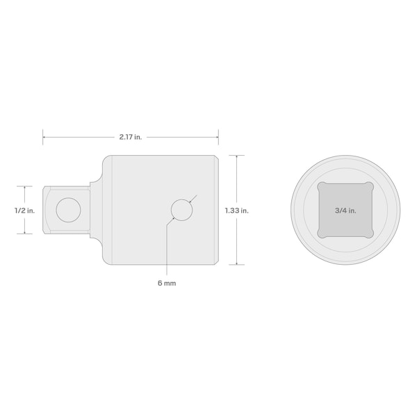 Tekton 3/4 Inch Drive (F) x 1/2 Inch (M) Impact Reducer - SIA33102