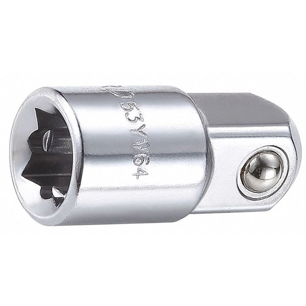Westward 3/8" Drive Socket Adapter, SAE, 1 pcs, Chrome - 53YV64