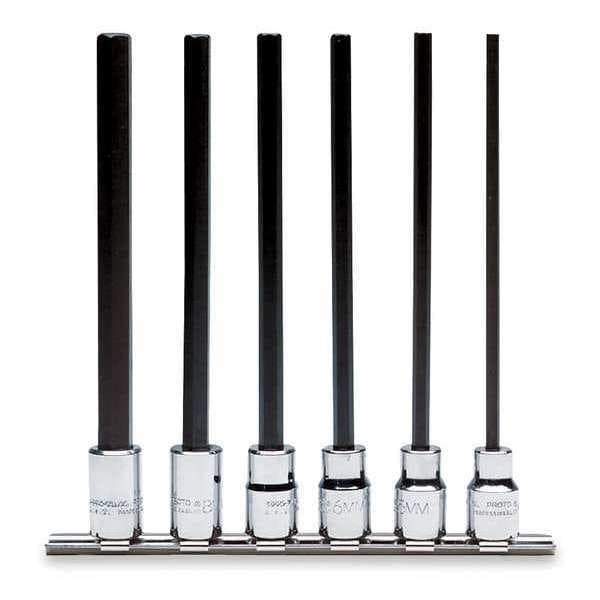 Proto 3/8 in. Drive Extra Long Hex Bit Set, Metric, 6-Piece - J4990-SMXL