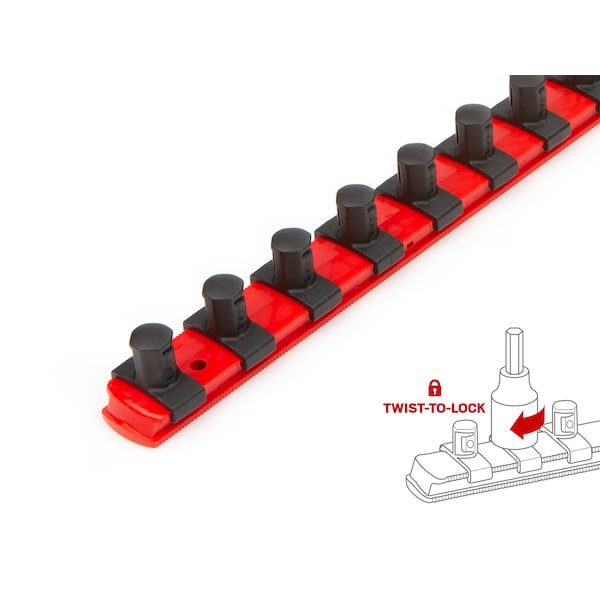 Tekton 1/2 Inch Drive Hex Bit Socket Set with Rail, 14-Piece (6-19 mm) - SHB92102