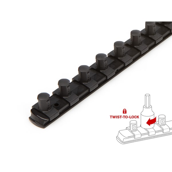 Tekton 1/2 Inch Drive Hex Bit Socket Set with Rail, 10-Piece (1/4-3/4 in.) - SHB92101