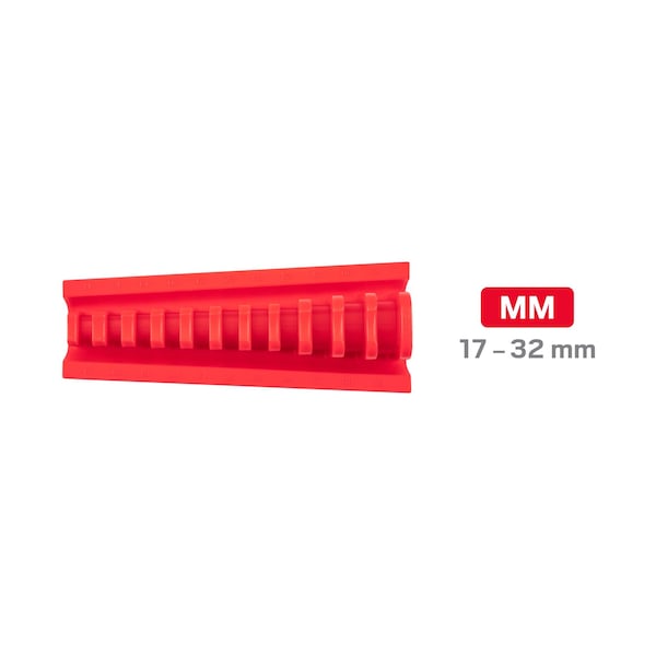 Tekton 11-Tool 1/2 Inch Drive Crowfoot Wrench Organizer Rack, Red (17-32 mm) - ORG26411