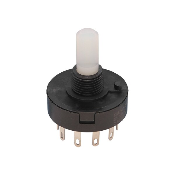 Componentes C&K Interruptor Rotativo, 3 Posiciones, Dp3T, Enclavado, 0.5A, 125Vcd, Terminal de Soldadura, Actuador Tipo Plano, Panel - R20307RR03Q