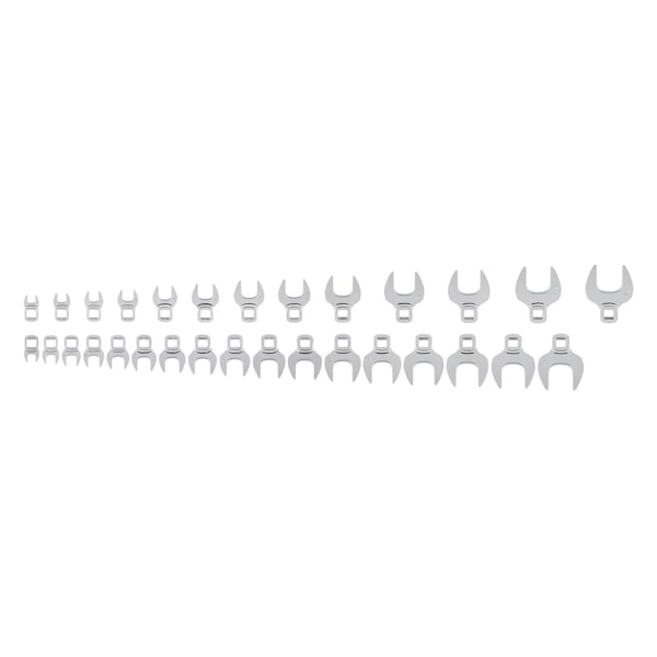 Tekton 3/8 Inch Drive Crowfoot Wrench Set, 30-Piece (5/16-1 in., 8-24 mm) - WCF90301