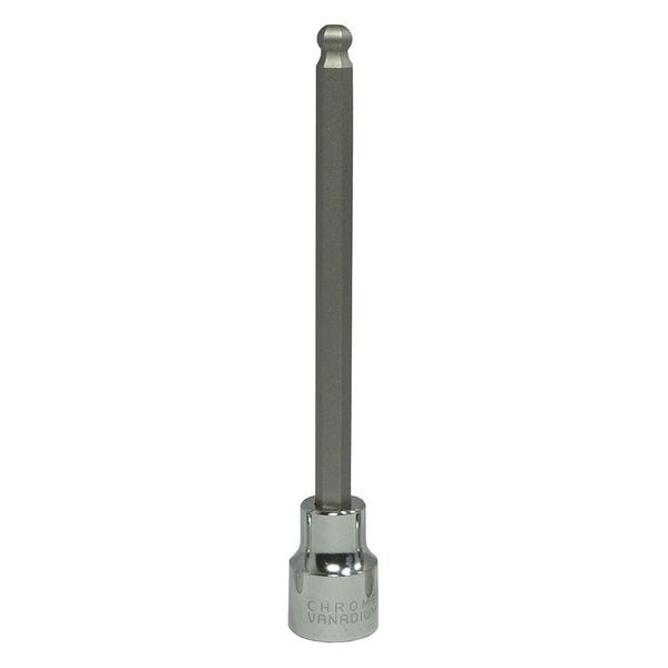 Westward 3/8 in Drive Ball Hex Socket Bit Metric 7 mm Tip, 5 29/32 in L - 20XA23