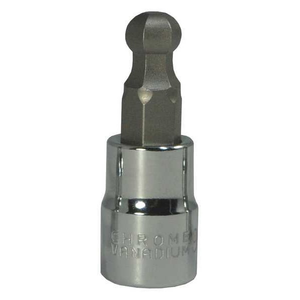 Westward 3/8 in Drive Ball Hex Socket Bit Metric 9 mm Tip, 1 31/32 in L - 20XA17