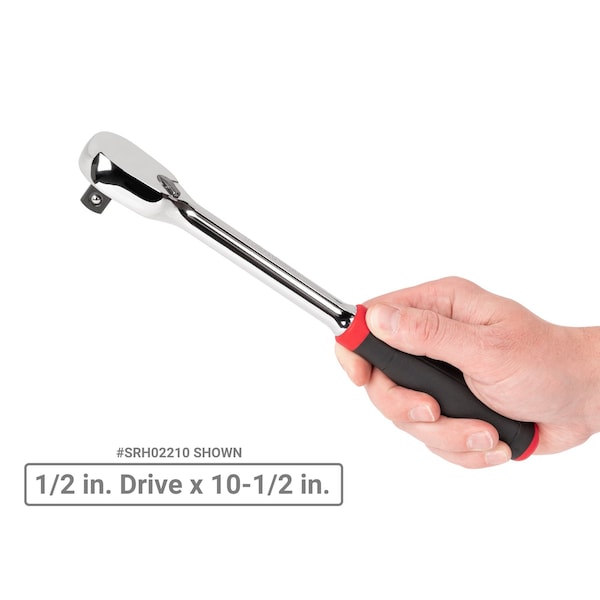 Tekton 1/2 Inch Drive Comfort Grip Ratchet Set, 3-Piece (10-1/2, 18, 24 in.) - SRH92006