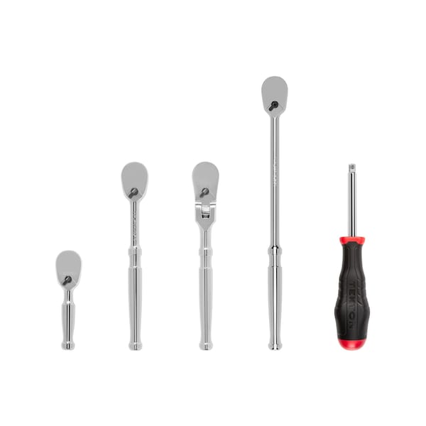 Tekton 1/4 Inch Drive Ratchet and Spinner Handle Set (5-Piece) - SDR99009