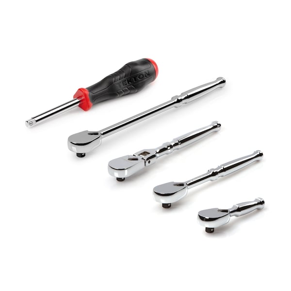 Tekton 1/4 Inch Drive Ratchet and Spinner Handle Set (5-Piece) - SDR99009