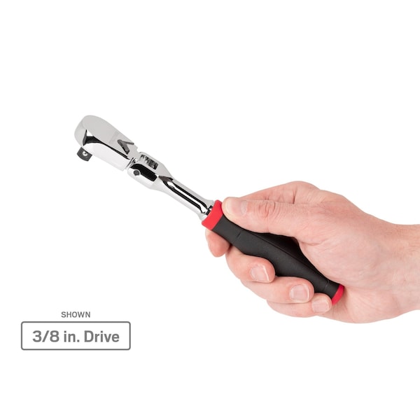 Tekton 1/4, 3/8, 1/2 Inch Drive Flex Head Comfort Grip Ratchet Set, 3-Piece (6, 8, 10-1/2 in.) - SRH99121