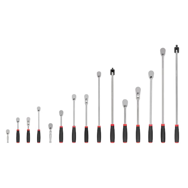 Tekton 1/4, 3/8, 1/2 Inch Drive Comfort Grip Ratchet and Breaker Bar Set (15-Piece) - SDR99903