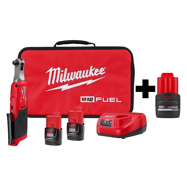 Milwaukee Tool M12 FUEL 3/8" HS Ratchet, M12 CP2.5 Batt - 2567-22, 48-11-2425