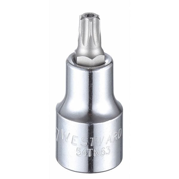 Westward 1/2 in Drive Tamper Resistant Torx(R) Socket Bit SAE T47 Tip, 2 1/4 in L - 54TN63