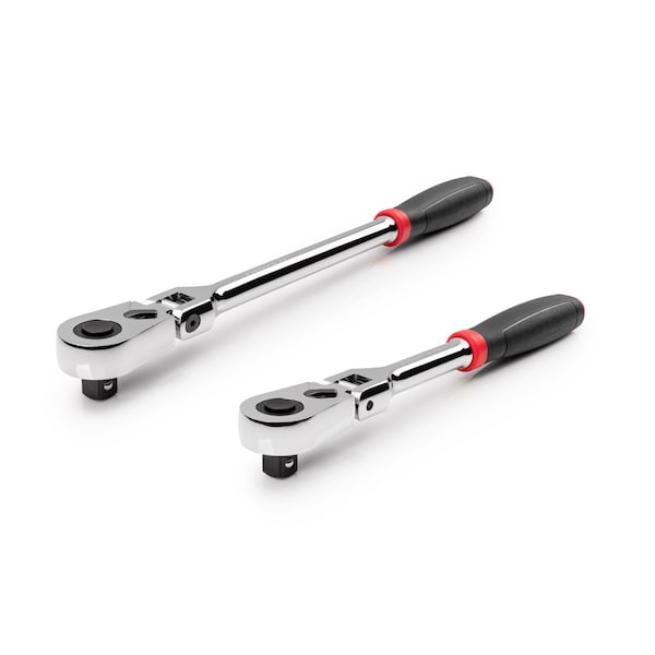 Tekton 1/2 Inch Drive Flex Head Quick-Release Comfort Grip Ratchet Set, 2-Piece (10-1/2, 14 in.) - SRH92302