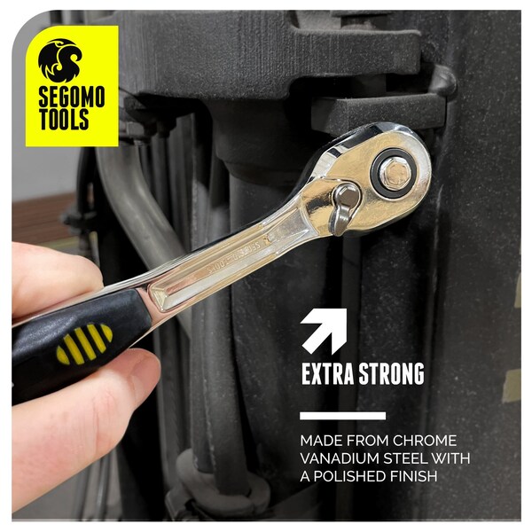 Segomo Tools 3/8 Inch Drive 72 Teeth Heavy Duty Offset Ratchet - - ST3800-72