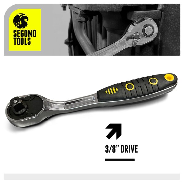 Segomo Tools 3/8 Inch Drive 72 Teeth Heavy Duty Offset Ratchet - - ST3800-72