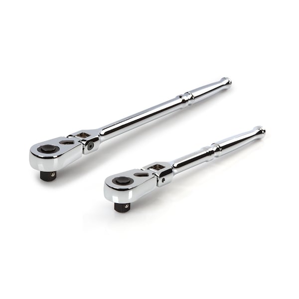 Tekton 1/2 Inch Drive Flex Head Quick-Release Ratchet Set, 2-Piece (10-1/2, 14 in.) - SRH92301