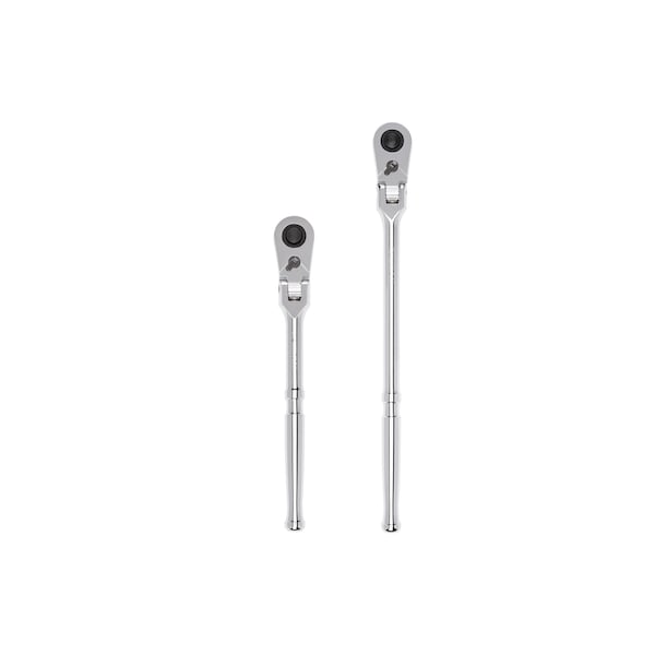 Tekton 1/2 Inch Drive Flex Head Quick-Release Ratchet Set, 2-Piece (10-1/2, 14 in.) - SRH92301