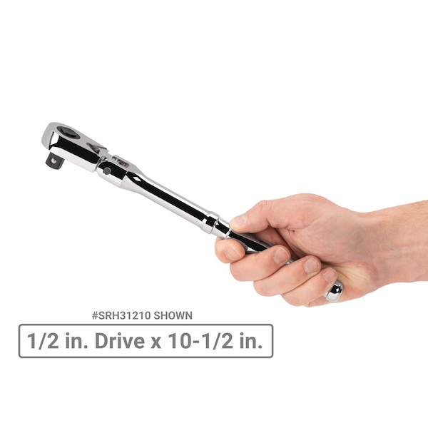 Tekton 1/2 Inch Drive Flex Head Quick-Release Ratchet Set, 2-Piece (10-1/2, 14 in.) - SRH92301