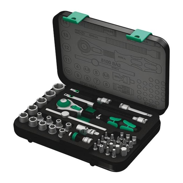 Posdatas 0.25 in. Zyklop Metric Drive Speed Ratchet Set - 42 Piece - PO3950440