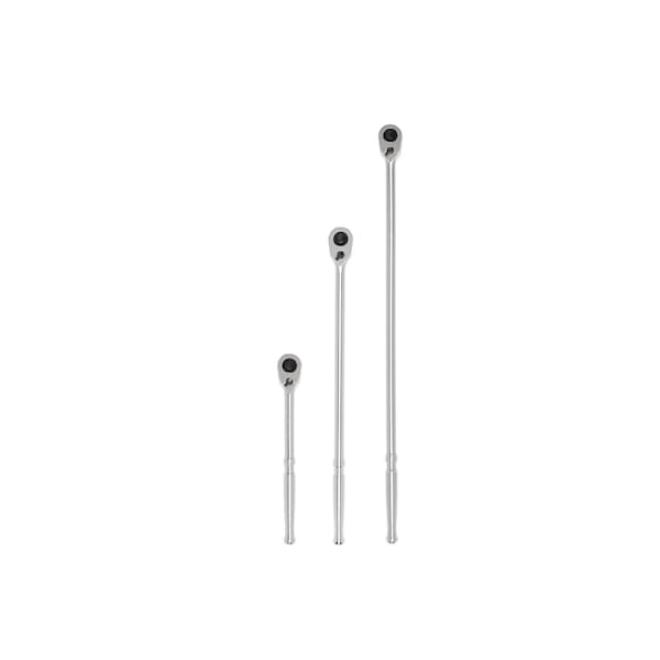 Tekton 1/2 Inch Drive Quick-Release Ratchet Set, 3-Piece (10-1/2, 18, 24 in.) - SRH92104