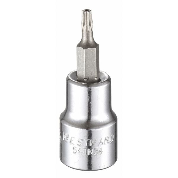 Westward 3/8 in Drive Tamper Resistant Torx(R) Socket Bit Torx(R) T15 Tip, 1 7/32 in L - 54TN34