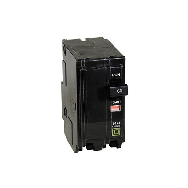 Square D Miniature Circuit Breaker, QO Series, 60A, 2 Pole, 120/240V AC, 10kA at 120/240V AC - QO260C