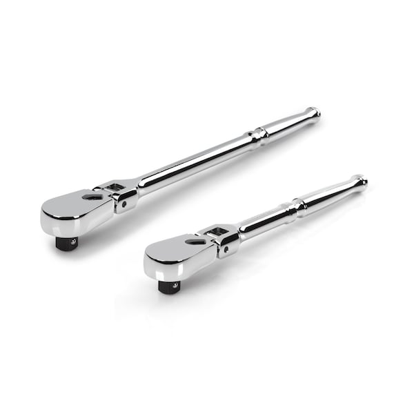 Tekton 1/2 Inch Drive Flex Head Ratchet Set, 2-Piece (10-1/2, 14 in.) - SRH92201