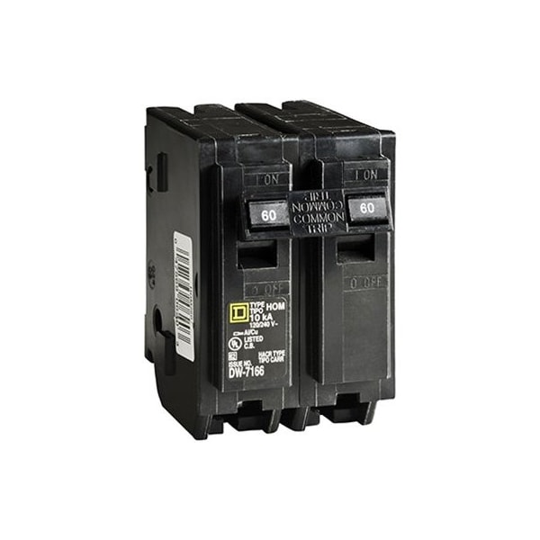 Square D Circuit Breaker, HOM Series, 60A, 2 Pole, 120/240V AC, 10kA - HOM260C