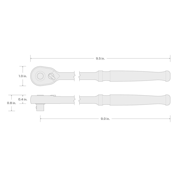Tekton 1/4 Inch Drive x 9 Inch Quick-Release Long Ratchet - SRH11009