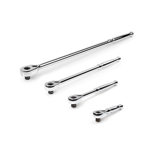 Tekton 3/8 Inch Drive Quick-Release Ratchet Set, 4-Piece (4-1/2, 8, 12, 18 in.) - SRH91106
