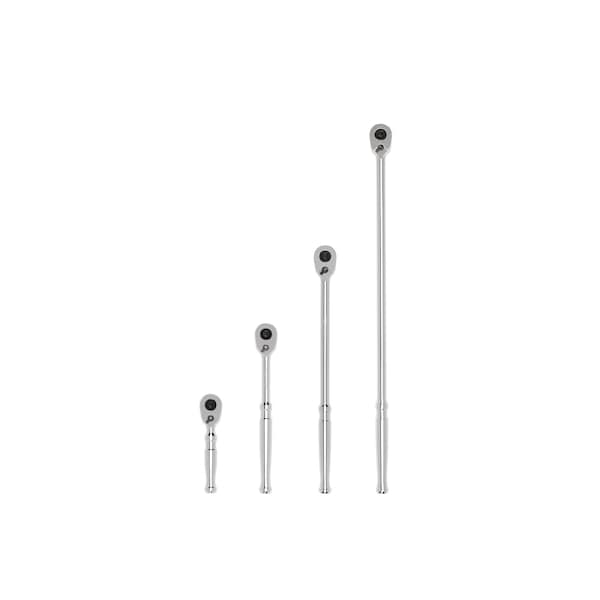 Tekton 3/8 Inch Drive Quick-Release Ratchet Set, 4-Piece (4-1/2, 8, 12, 18 in.) - SRH91106