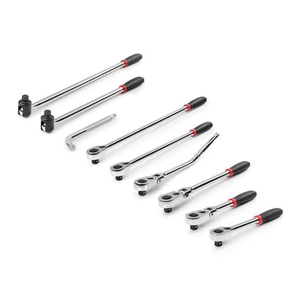Tekton 1/2 Inch Drive Quick-Release Comfort Grip Ratchet, L-Handle, and Breaker Bar Set (9-Piece) - SDR99202