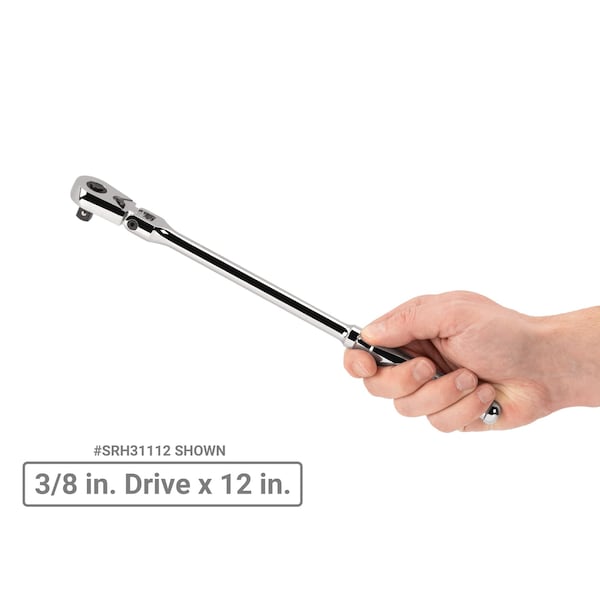 Tekton 3/8, 1/2 Inch Drive Flex Head Quick-Release Long Ratchet Set, 2-Piece (12, 14 in.) - SRH99301